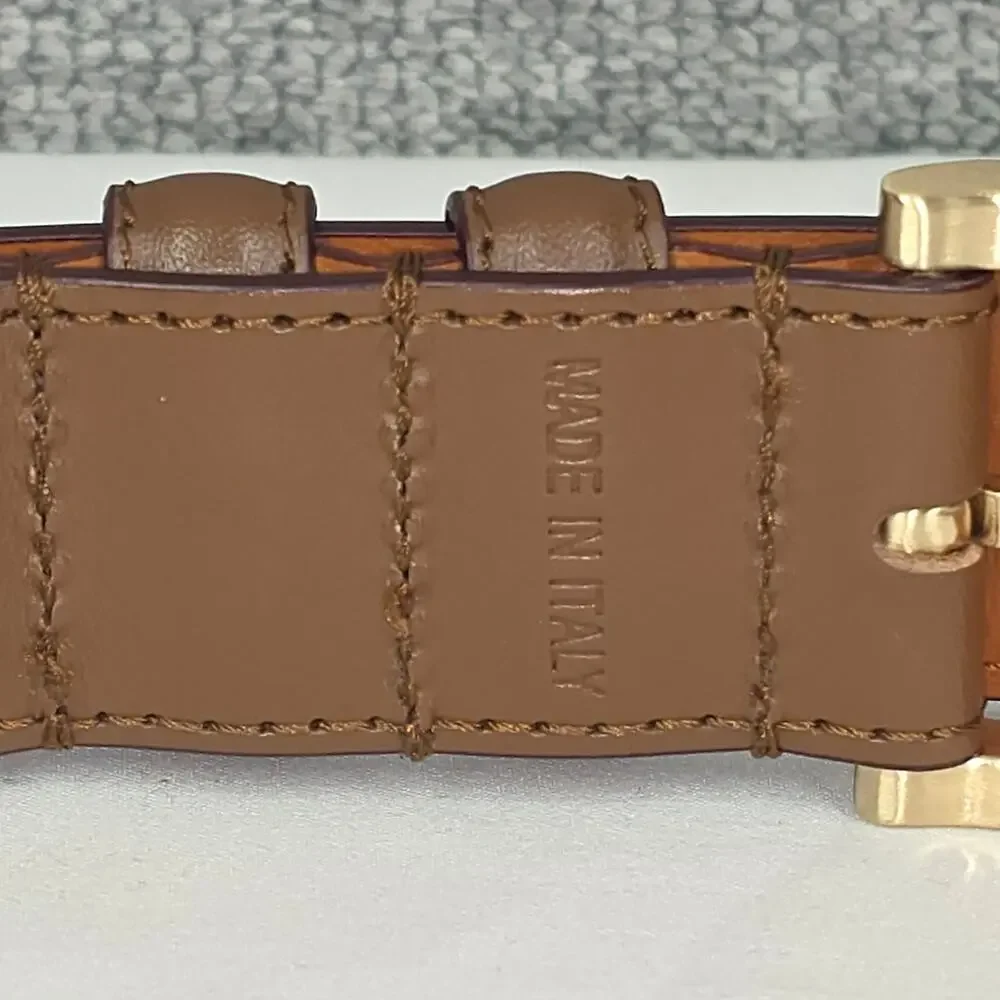 WOLF & SHEPHERD LEATHER BELT – SIZE 32 / 82 – MADE IN ITALY – BROWN – CLEAN